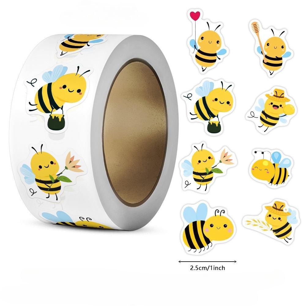 500pcs Cartoon Bee Stickers Suitable for Office Decoration, Labeling, Sealing Envelopes, Party Decorations, And Office Supplies.