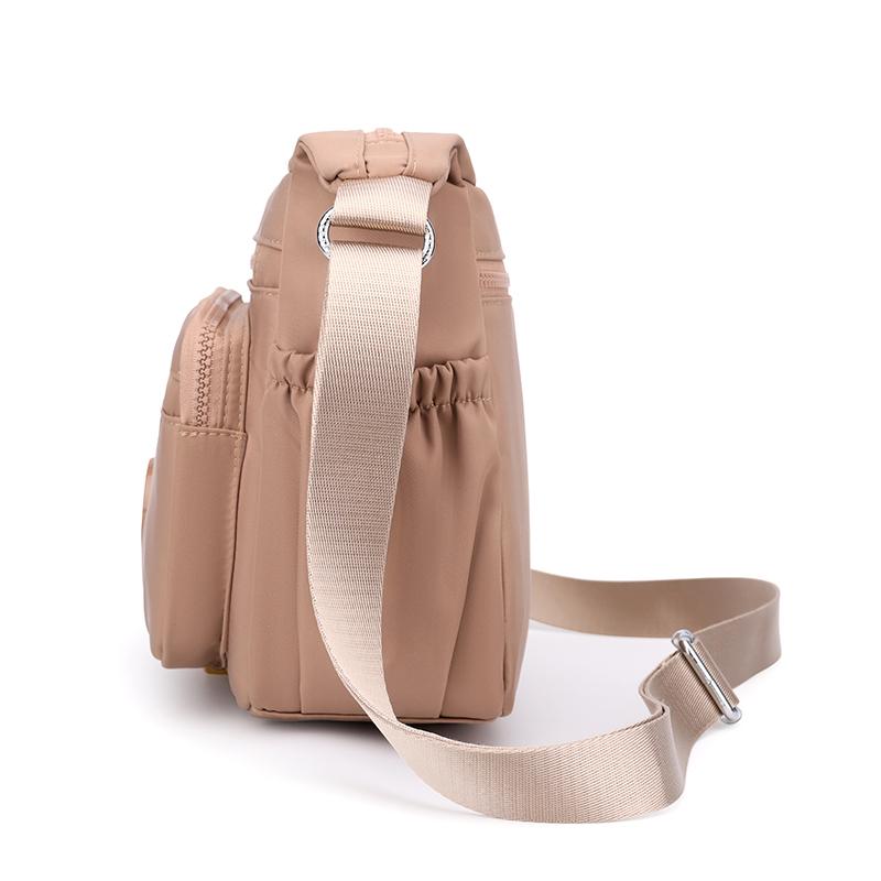 Women's Bag Multi-Layer Zipper Shoulder Bag Nylon Crossbody Bag