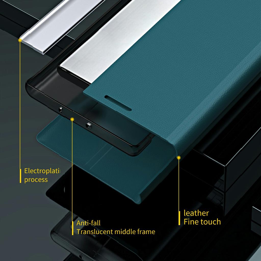 For Samsung Galaxy S25 Ultra Case Anti-Drop Leather Phone Cover with Stand AVE