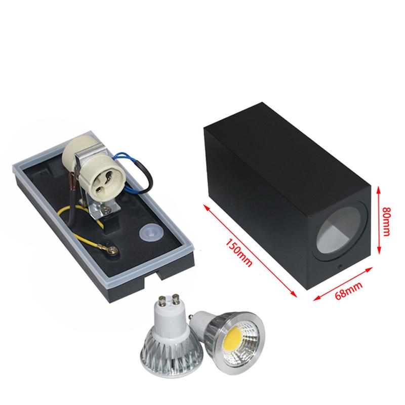 Modern GU10 Base Outdoor Waterproof Wall Lights Garden Porch Wall Lighting LED Wall Lamps Aluminum AC86-265 Warm/Cold Light