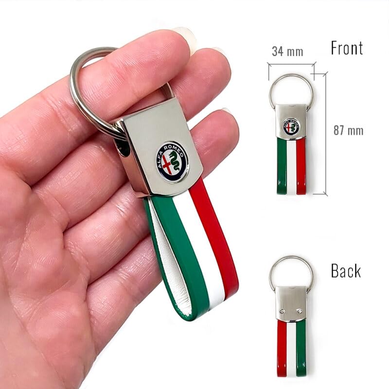 [Quattroerre] Alfa Romeo Zubehör Schlüsselanhänger GIULIA GIULIETTA STELVIO MITO (Italienische Farbe), Carbon/Rot