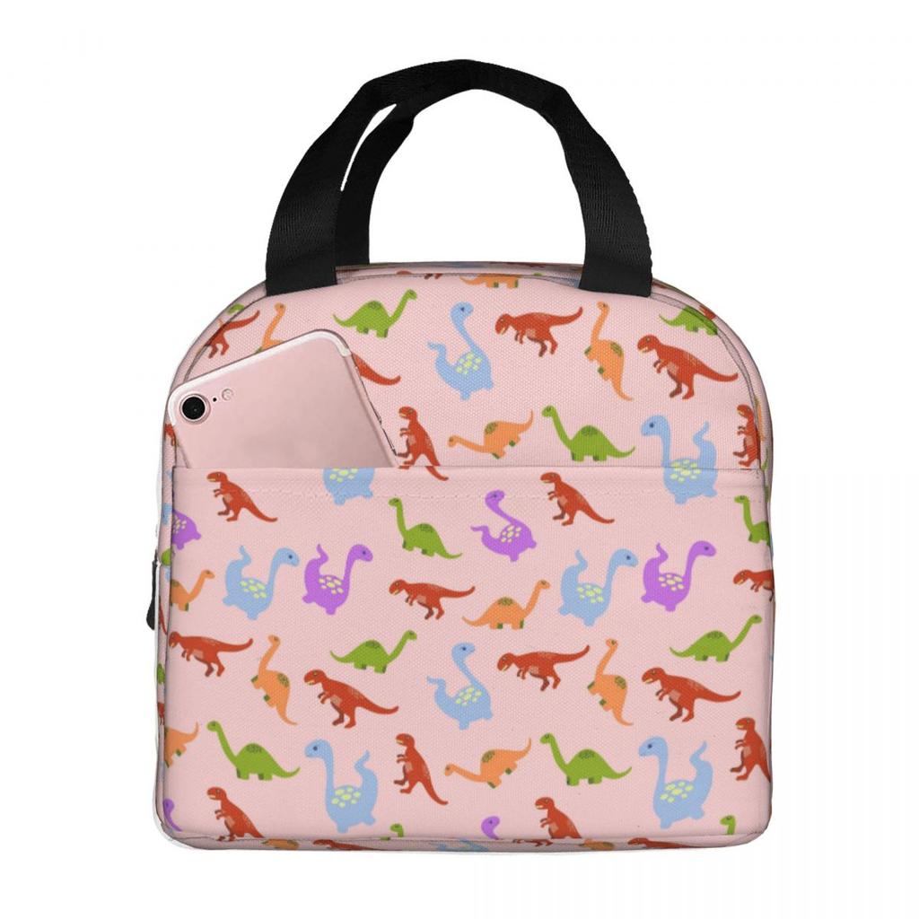 Cartoon Cute Dinosaur Pattern Insulated Lunch Bag for Women Office Cooler Thermal Food Box Tote Portable Lunch Boxes Container