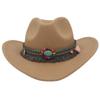 Woolen Western Cowboy Hat Solid Color Party Cosplay Hat Simple Cowgirl Jazz Hat  Bucket Hats