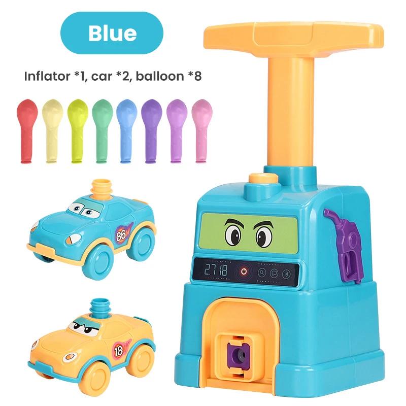 

Детские игрушки на воздушном шаре, надувные, ручные, толкаемые, игрушка-запускатель для шаров, насос для шаров, игрушка-гоночная машина, игрушка для вечеринки, подарок для детей синий