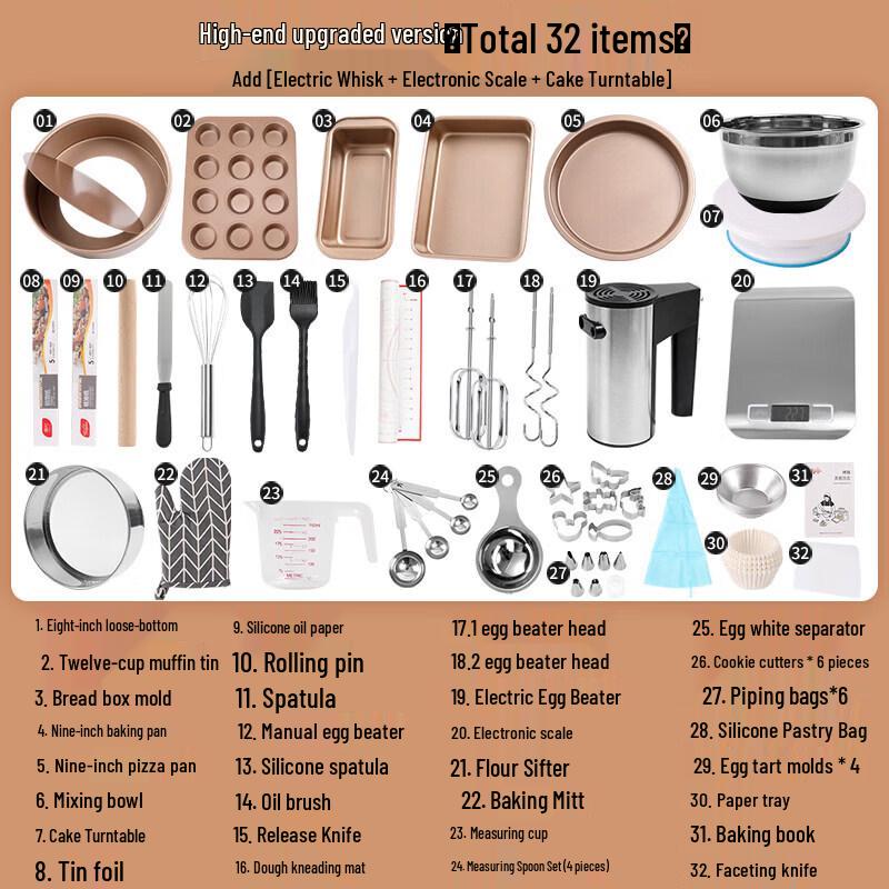 

Baking Tool Set with Cake Molds