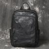 Mochila de Cuero para Hombre Cuero de Búfalo Estuche con Ruedas Mochila de Viaje Tendencia Mochila para Portátil de Negocios