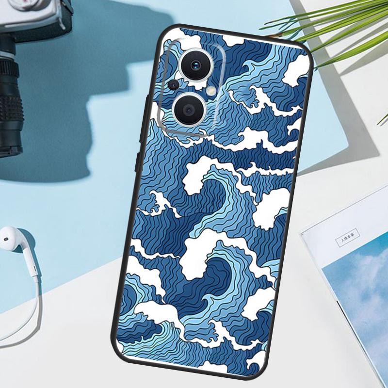 Japanese Style Floral Texture Cover For OPPO Reno 11 Pro 10 12 13 14 14F 13F 12F 11F 7 8 Lite OPPO Find X6 X5 X8 X9 Pro Case
