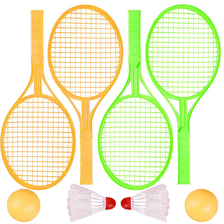 2pcs Mini Badminton Racket & 1pc Badminton 1pc Table Tennis Two Person Interactive Universal Sports Game Birthday Gifts