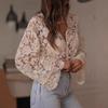 2025 Korean & Japanese Style Women's Hollow Lace Casual Shirt