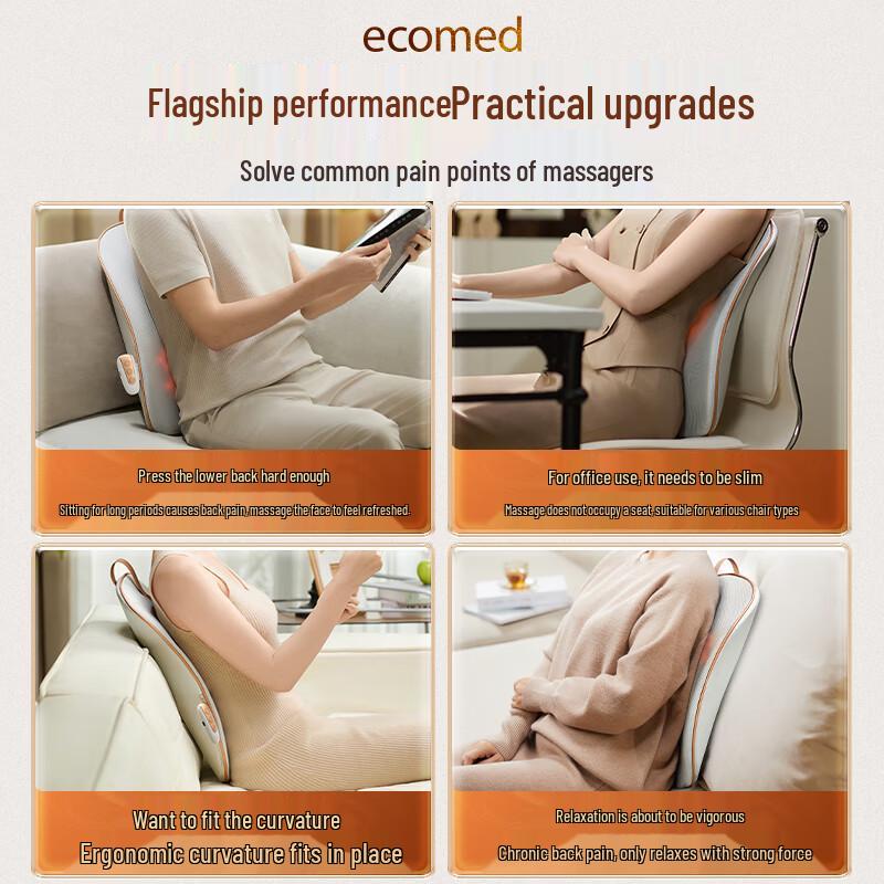 ecomed Wireless Portable Back & Neck Massage Cushion