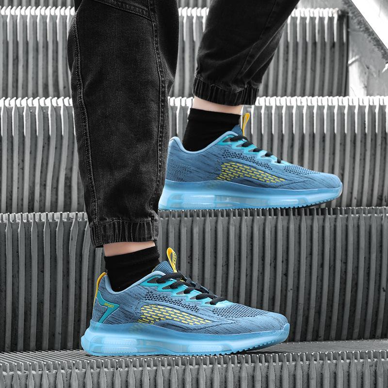New Spring and Summer Large-size Men's Shoes Breathable Mesh Sporty Style Thick Sole Elevated Street Fashion Running Shoes