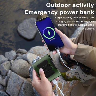 Waist Clip Cooling Fan with LED Light 5 Speed Adjustable 10000mAh Rechargeable Wearable Fan Multifunctional Portable Heatstroke Prevention Belt Fan
