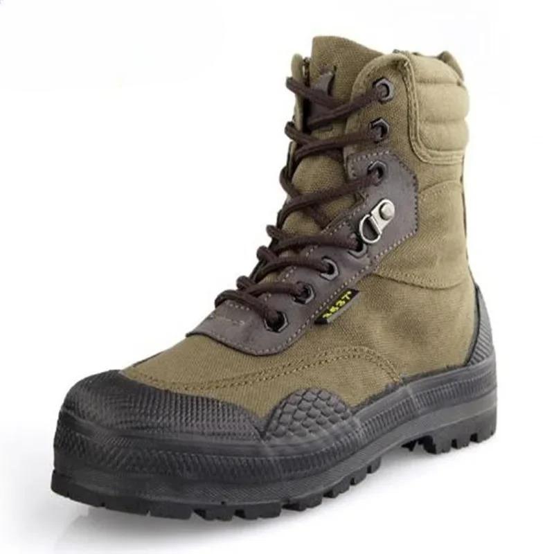 Good quality New Men Desert Boots Men Tactical Lace Up Canvas Camouflage Rubber  Boots Size 38-44
