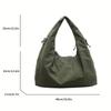 Chic Solid Color Nyl Tote Bag with Multiple Zipper Pockets, Casual Handbag Shoulder Bags for Women College, Work, Everyday Us