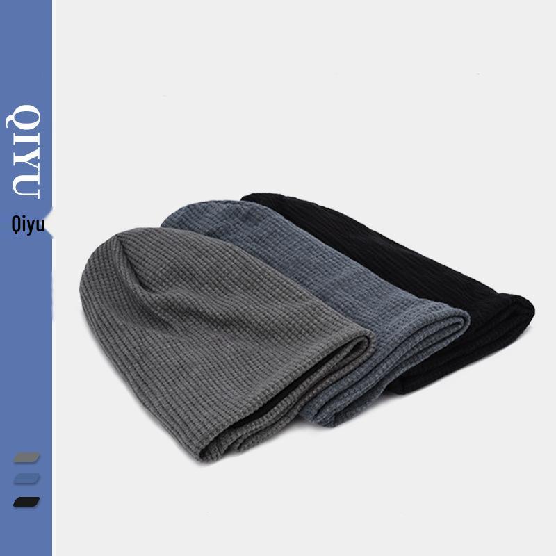 Unisex Waffle Knit Hat: Slimming Design, Large Fit, Breathable, Warm for Autumn & Winter