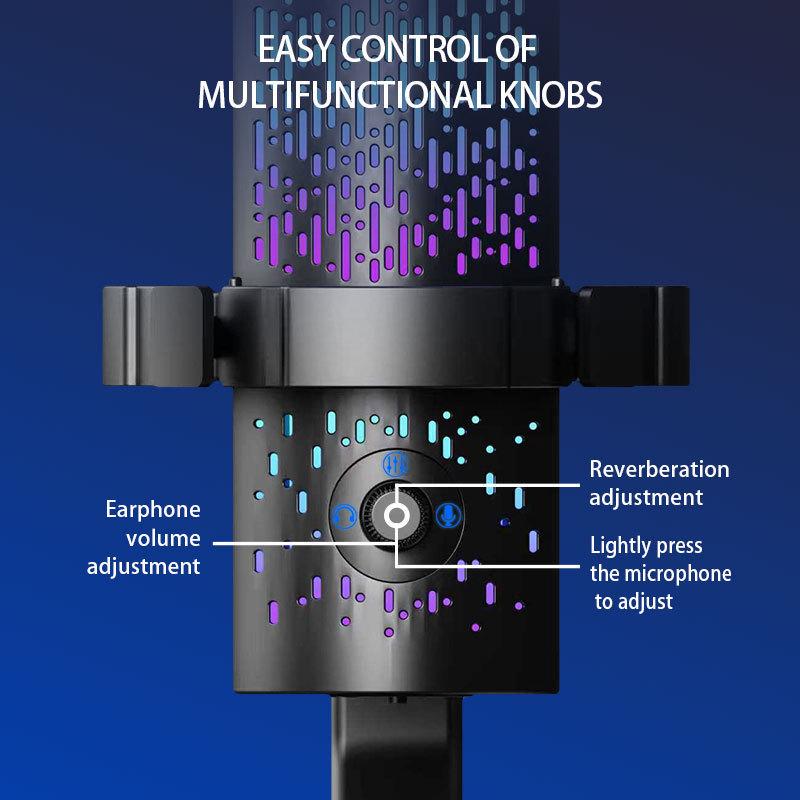 Cross-Border Extreme RGB USB Microphone for Live Streaming and Gaming