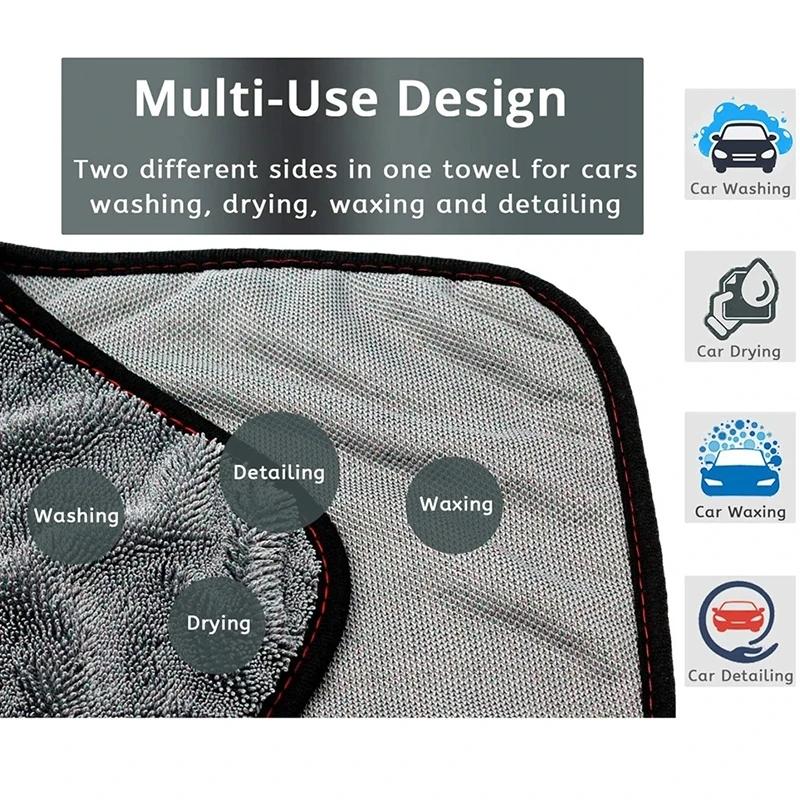 Car Wash Towels 600GSM Premium Car Care Wash Towel Ultra-Absorbent Drying Cloth Microfiber Car Cleaning Towel for Detailing Care