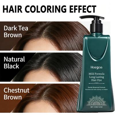 Natürliche Pflanzenbasierte Haarfarbe Creme Haarfarbe für Grauabdeckung - Dunkler Tee, Natürliches Schwarz, Kastanienbraun Nicht Schädigende Haarfarbe