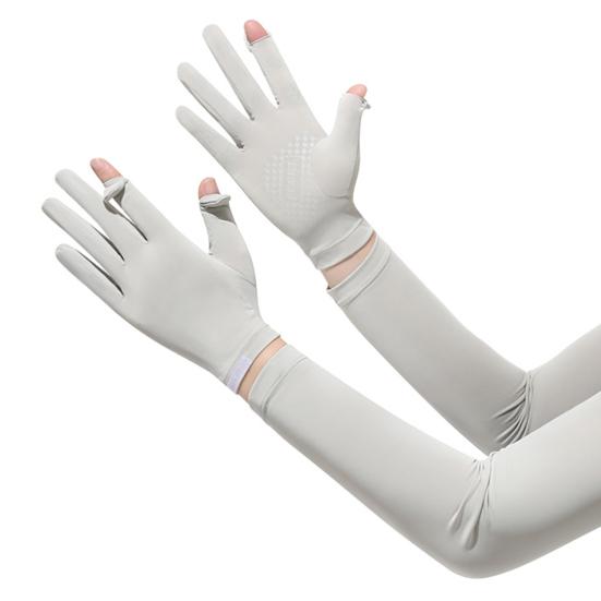 Anti-Slip Grip Elastic Cycling Gloves Nylon 1 Pair серый