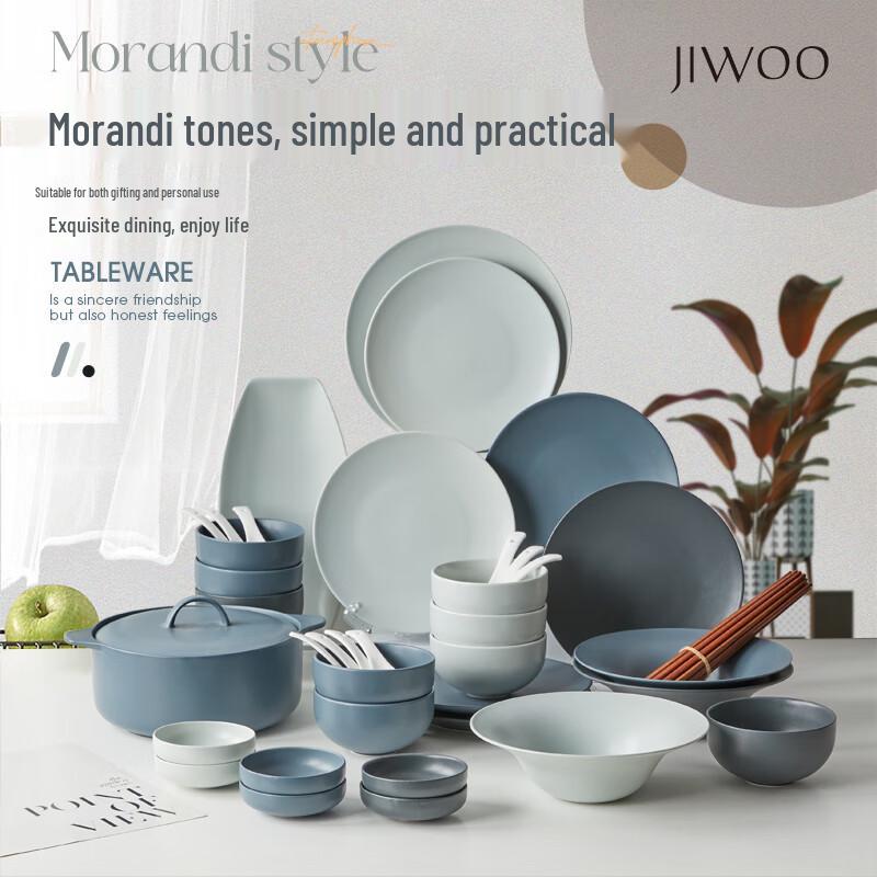 JIWOO Ceramic Dinnerware Set 8-10 Person