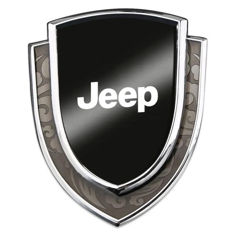 3D Metal Shield Car Emblem Sticker for Jeep Wrangler Grand Cherokee JK Auto Fender Trunk Body Badge Decal Exterior Accessories