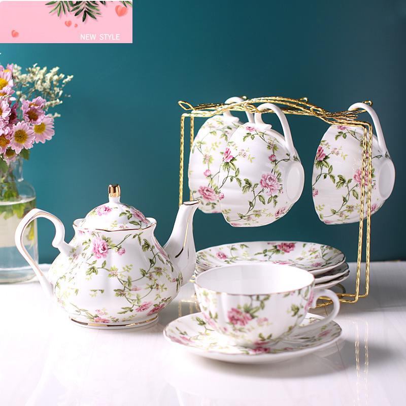 European Coffee Cup Set Female Small Luxury Household Simple Elegant Lovely Small Fresh Ceramic Flower Tea Cup