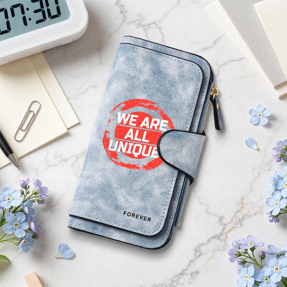 Stylish Long Wallet Unique Slogan Print Multi Slot Card Holder Fashion Casual Portable Daily Purse for Men Women