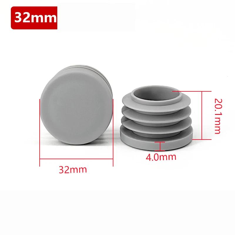 8~50 Stück Graue Kunststoff Rechteckige/Quadratische/Runde Quadratische Blindstopfen Rohreinsätze Stopfen Stopfen Stopfen 16mm~100mm