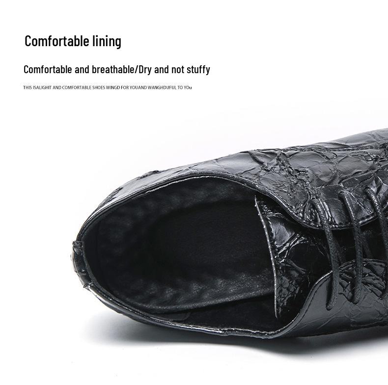 Men's Large Size Pointed Toe Retro Leather High Heel Cuban Shoes for Banquets