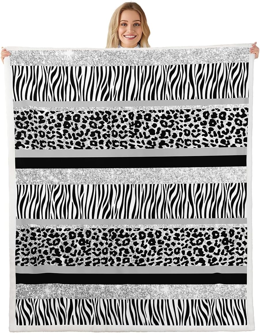 Red leopard zebra print blanket bold animal pattern soft throw modern home decor stylish bedroom bedding fashion design textile 75x90cm