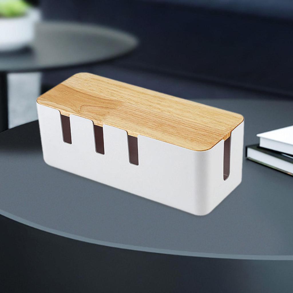Cable Tidy Box Dustproof Protector Storage Rack Management Case for Home Tabletop Bedroom Loose Wires Management Messy Cables