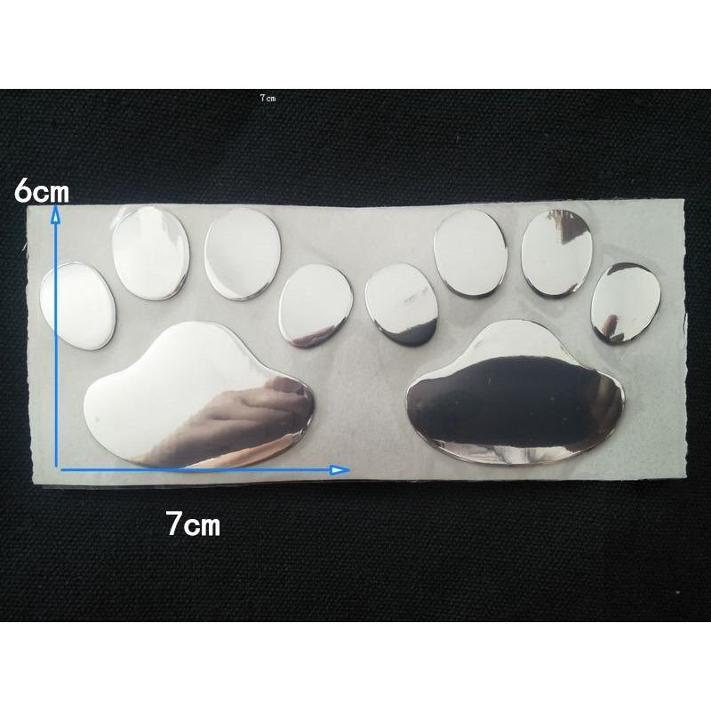 2pcs/set 3D Animal Dog Cat Footprints Decal Auto Accessories Car Sticker
