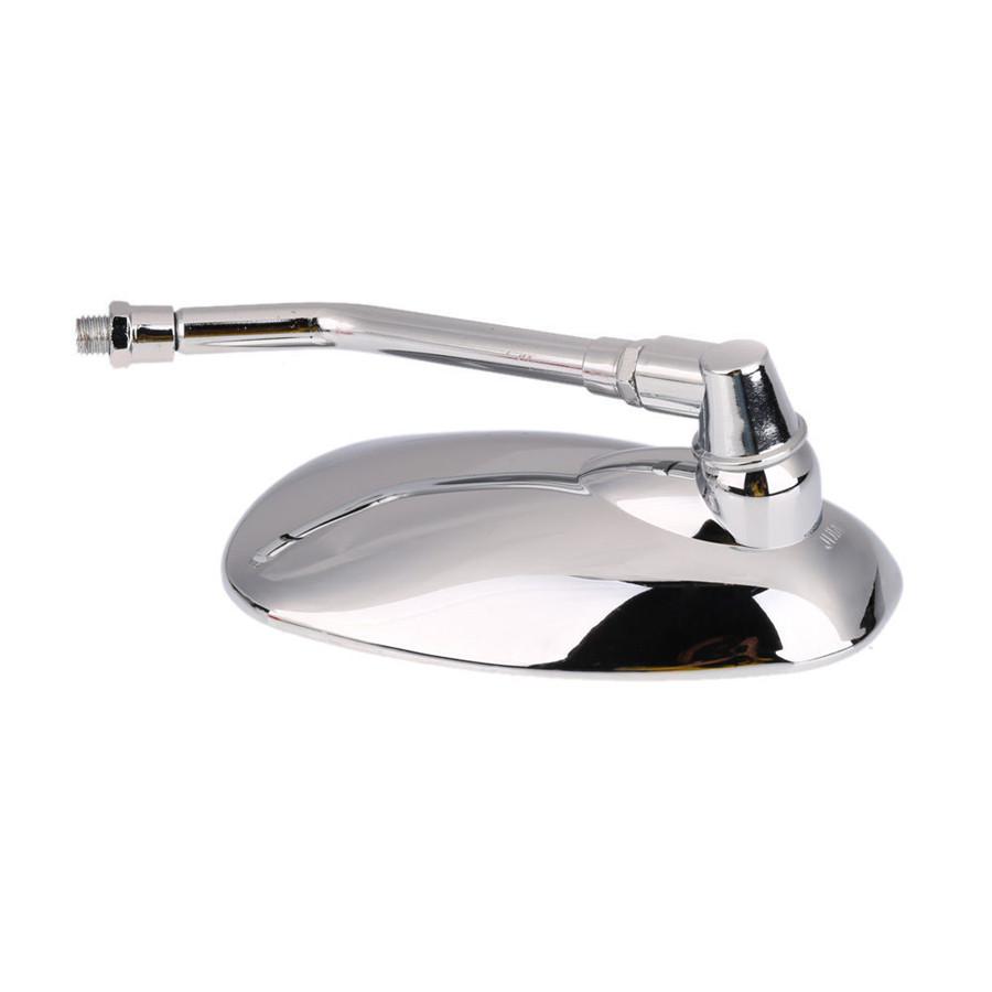 2pcs Motorcycle 10mm Thread Oval Side Mirrors Rear View Mirrors Adjustable Angle