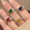 Jewelry Rings Jewelry Exquisite Color Love Zircon Rings Premium Opening Personality Women