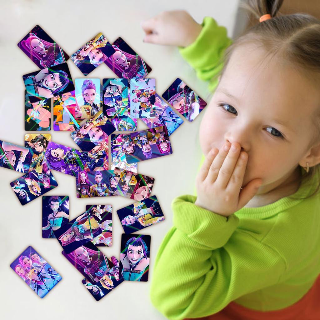 K-POP Dívčí skupina lovící démony Holografické kreslené kartičky – Sběratelská sada 30 kusů