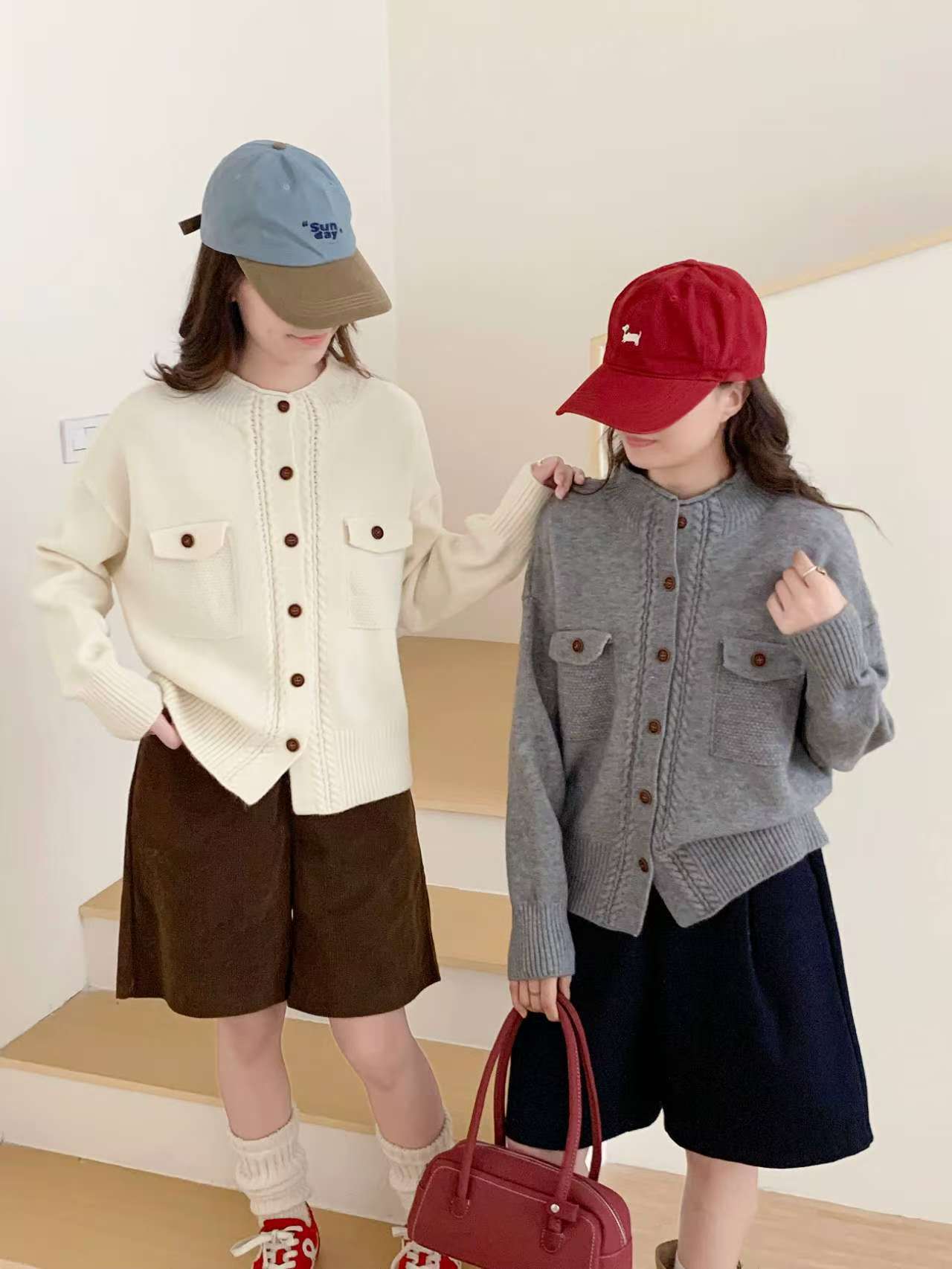 

Ретро ленивый свитер-жакет со стойкой горловиной женский осенне-зимний новый высококачественный свободный кардиган с длинным рукавом вязаный топ One Size темно-серого