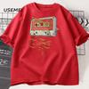 80s 90s Cassette Tape Pencil T Shirt Music Retro Tshirt Casual Short Sleeve Unisex Unisex Vintage Tshirt Round Neck Unisexs Clothing