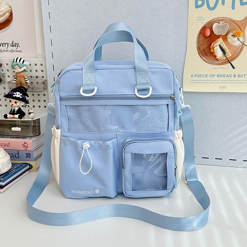 Lightweight Shoulder Bag Messenger Bag Student Crossbody Bag Women's Color Block Backpack