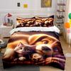 Cute Warm Dog And Cat Sleeping Print Bedding Set 1 Duvet Cover 2 Pillowcases For Adult And Children Luxury Gift Full Size