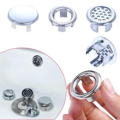 Accessories Chrome Hole Cover Sink Round Ring Hollow Overflow Cover Sink Basin Cap Spare Cover