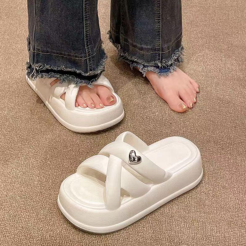 Fashion Women Sandalias Mujer Summer Fairy Style 2024 New Fashion Student Platform Roman Lady Sands Flat Shoes Cute Slippers