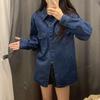 Unisex Washed Denim Long Sleeve Workwear Shirt SF462371