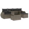 Vidaxl 6-Cz. Garden Furniture Set With Cushions, Grey, Poly Rattan