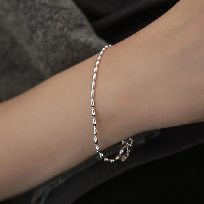 925 Silver Simple Oval Chain Bracelet