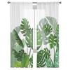 Luxury Tropical Plants Monstera Palm Leaves Curtains Living Room Printed Tulle Window Curtain Home Balcony Decor Drapes With Sheer Polyester Perfect