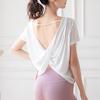 OEING Women's Open Back Short Sleeve Yoga & Fitness Top