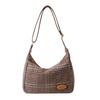 Fashionable High-end Plaid Color Block Shoulder Crossbody Bag Women Spring New Large Capacity Tote