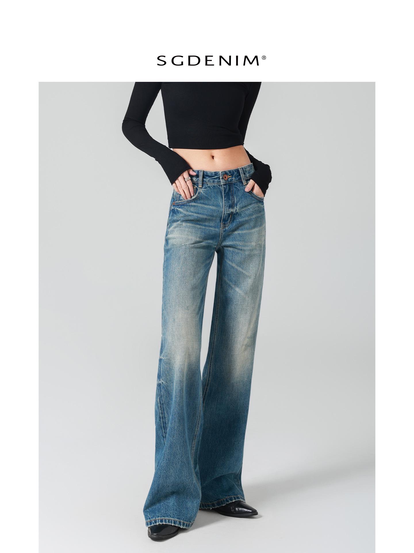 

Luxury Waist-Slimming Low-Rise Micro-Flare Jeans – Women s 2026 High Street Fashion 27 (50-54 kg) темно-синий