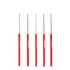 DIY Bead Threading and Knotting Tool with Red Handle for Jewelry Crafting.