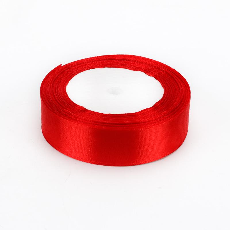 Handmade Bright Red Silk Ribbon for Wedding, Packaging, Cake Decoration, and Car Streamer.